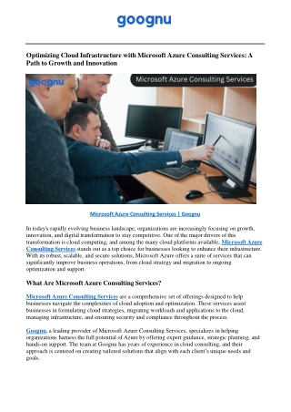 Microsoft Azure Consulting Services | Goognu