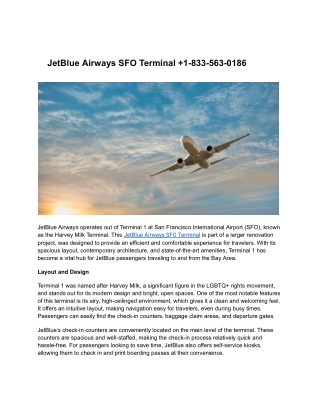 JetBlue Airways SFO Terminal  1-833-563-0186ed document