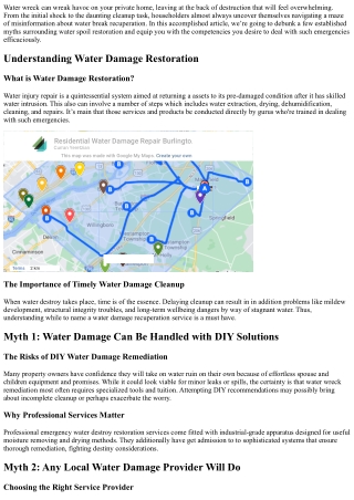 Water Damage Restoration Myths Debunked: What You Should Know