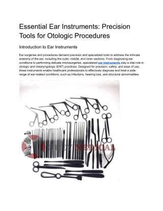 Essential Ear Instruments_ Precision Tools for Otologic Procedures