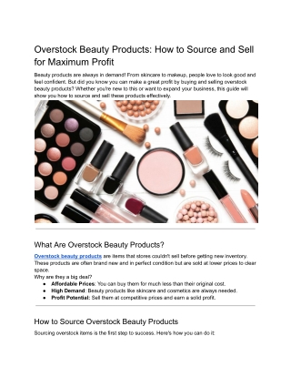 Overstock Beauty Products_ How to Source and Sell for Maximum Profit