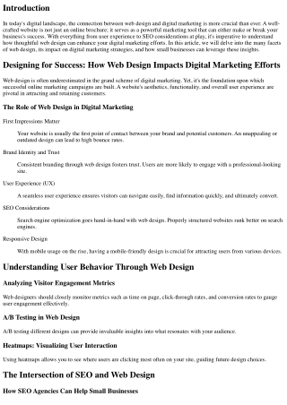 Designing for Success: How Web Design Impacts Digital Marketing Efforts