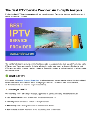 The Best IPTV Service Provider_ An In-Depth Analysis