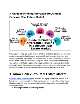 A Guide to Purchasing Your Ideal Home in Bellevue