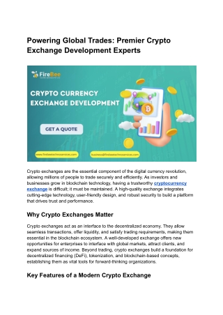 Powering Global Trades_ Premier Crypto Exchange Development Experts