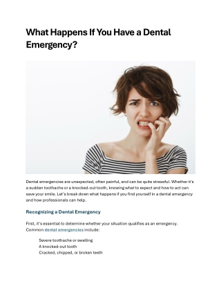 What Happens If You Have a Dental Emergency