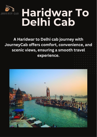 JourneyCab Your Trusted Partner for Haridwar to Delhi Cabs