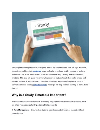 How to Make an Effective Study Time Table - A Detailed Guide