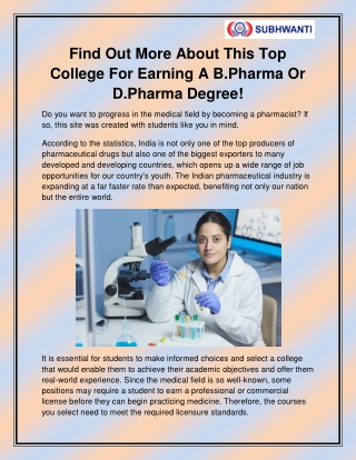 Best D.Pharma College in Bihar