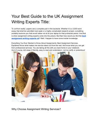 Your Best Guide to the UK Assignment Writing Experts Title_