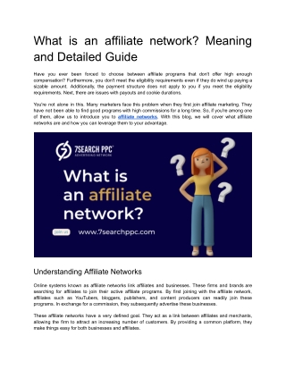 What is an affiliate network_ Meaning and Detailed Guide