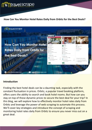 How Can You Monitor Hotel Rates Daily from Orbitz for the Best Deals