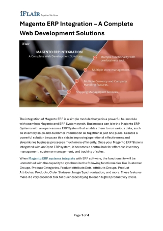 Magento ERP Integration – A Complete Web Development Solutions
