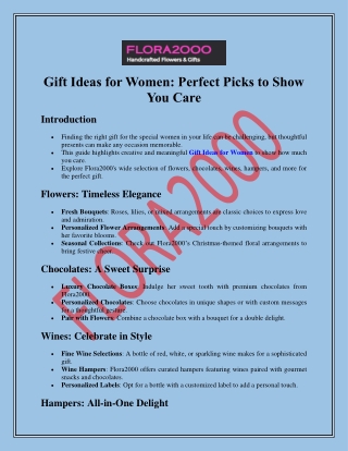 Gift Ideas for Women: Perfect Picks to Show You Care