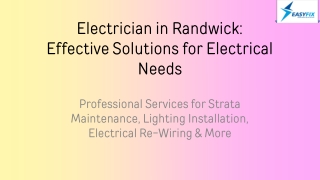 Electrician in Randwick Effective Solutions for Electrical Needs