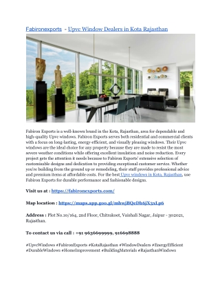 Fabironexports  - Upvc Window Dealers in Kota Rajasthan
