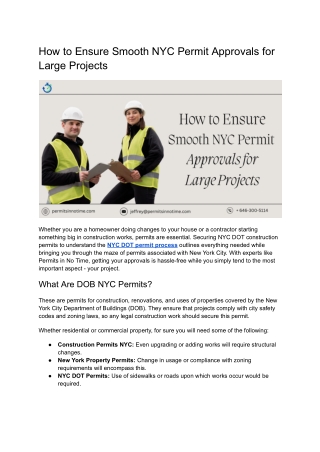 How to Ensure Smooth NYC Permit Approvals for Large Projects