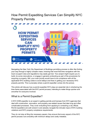 How Permit Expediting Services Can Simplify NYC Property Permits