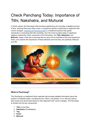 Check Panchang Today_ Importance of Tithi, Nakshatra, and Muhurat