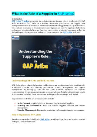 SAP Ariba Online Training in Hyderabad - Visualpath