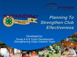 Planning To Strengthen Club Effectiveness