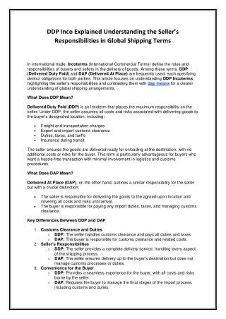 DDP Inco Terms: A Complete Guide to Delivered Duty Paid in International Shippin