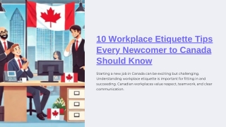 10 Workplace Etiquette Tips Every Newcomer to Canada Should Know