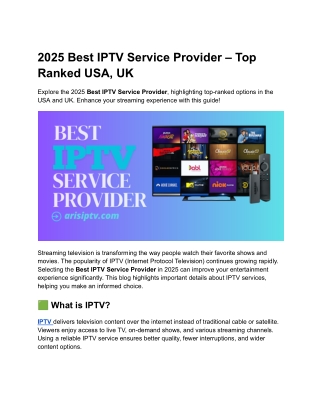 2025 Best IPTV Service Provider – Top Ranked USA, UK