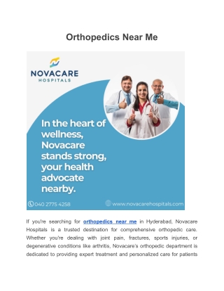 Orthopedics Near Me
