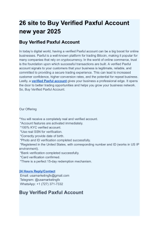 26 site to Buy Verified Paxful Account new year 2025