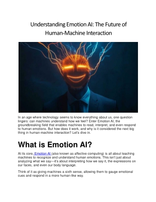 Emotion AI - Shaping The Future Of Human-Machine Interaction