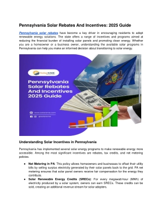 Pennsylvania Solar Rebates