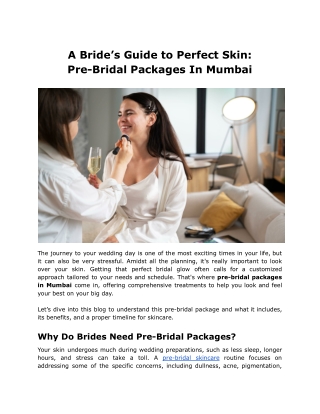 A Bride’s Guide to Perfect Skin_ Pre-Bridal Packages In Mumbai