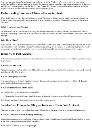 “Step-by-Step Process for Filing an Insurance Claim Post-Accident”