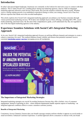 Experience Seamless Solutions with Social Cali's Integrated Marketing Approach