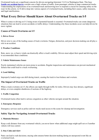 “What Every Driver Should Know About Overturned Trucks on I-5”