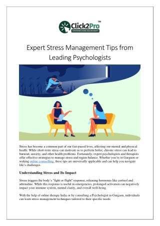 Expert Stress Management Tips from Leading Psychologists