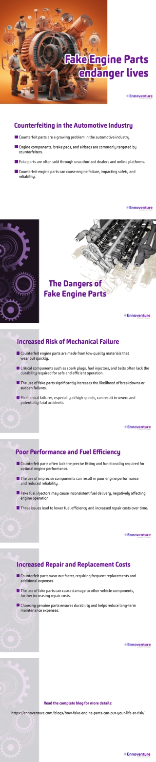 Counterfeit Engine Parts endanger lives