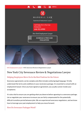 Understanding Severance Agreements: A Guide from NYC Severance Lawyers