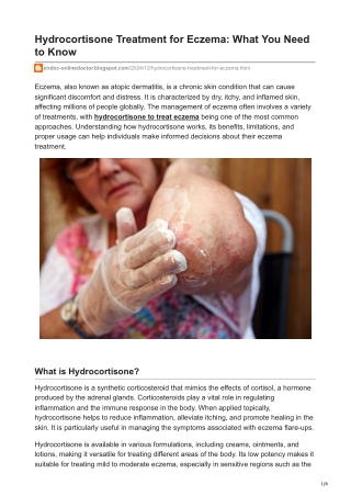 Hydrocortisone Treatment for Eczema What You Need to Know