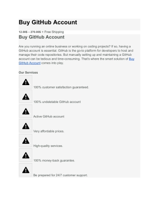 Buy GitHub Account
