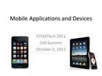 Mobile Applications and Devices