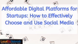 Affordable Digital Platforms for Startups How to Effectively Choose and Use Social Media