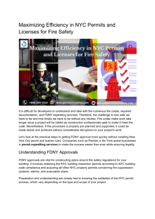 Maximizing Efficiency in NYC Permits and Licenses for Fire Safety