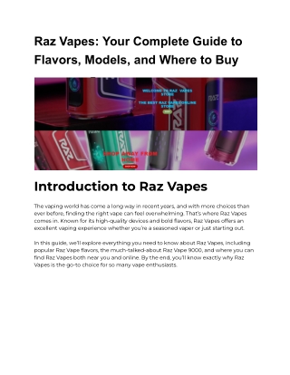 Raz Vapes_ Your Complete Guide to Flavors, Models, and Where to Buy