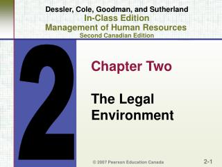 Dessler, Cole, Goodman, and Sutherland In-Class Edition Management of Human Resources Second Canadian Edition