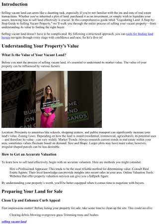 Liquidating Land: A Step-by-Step Guide to Selling Vacant Property