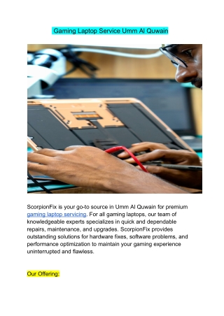 Gaming Laptop Service Umm Al Quwain