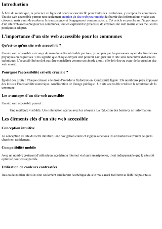 L'importance d'un site web accessible pour les communes