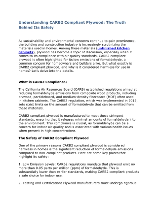 Understanding CARB2 Compliant Plywood The Truth Behind Its Safety